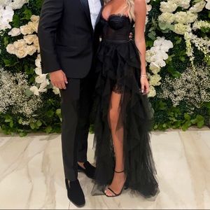 For Love & Lemons bustier gown in black